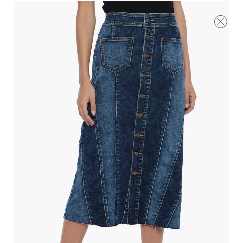 Wash Lab Retro Button Front Skirt​​​​​​​